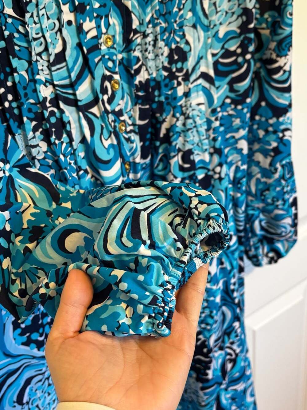 Lilly Pulitzer Seana ChillyLilly Blue Floral UPF 50+ Swing Dress M - Picture 4 of 10